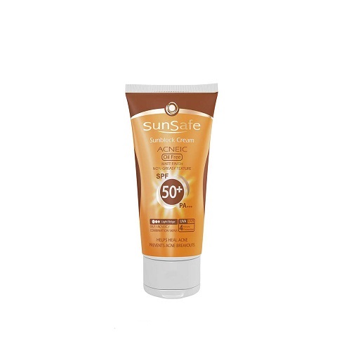 کرم ضد آفتاب فاقد چربی spf50 سان سیف sunsafe
