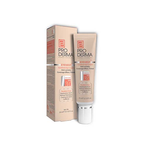 کرم پوشاننده و ضد چروک رنگی دور چشم پرودرما proderma