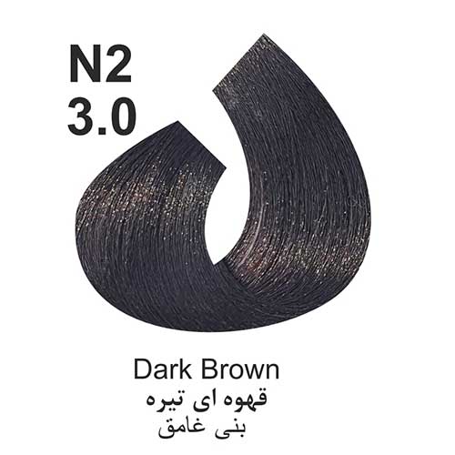 رنگ مو کاترومر سری طبیعی شماره n2 حجم 100 میلی لیتر رنگ قهوه ای تیره