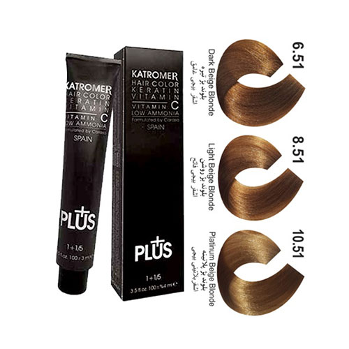 رنگ مو کاترومر سری بژ  شماره 8.51 حجم 100 میلی لیتر رنگ بلوند بژ روشن