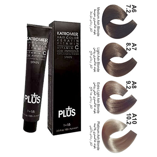 رنگ مو کاترومر سری خاکستری  شماره A8 حجم 100 میلی لیتر رنگ بلوند خاکستری خیلی روشن