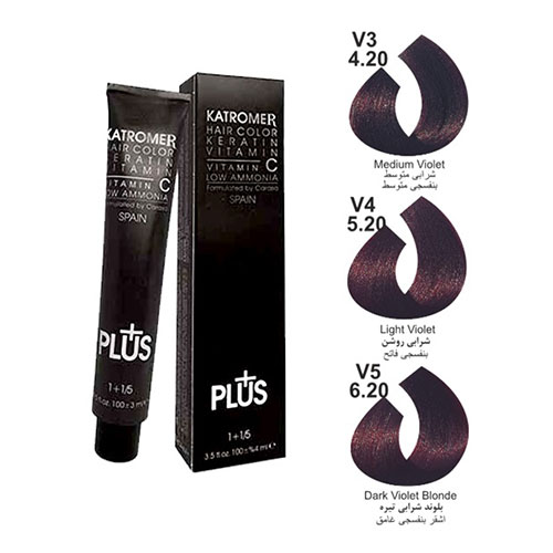 رنگ مو کاترومر سری شرابی شماره V3 حجم 100 میلی لیتر رنگ شرابی متوسط