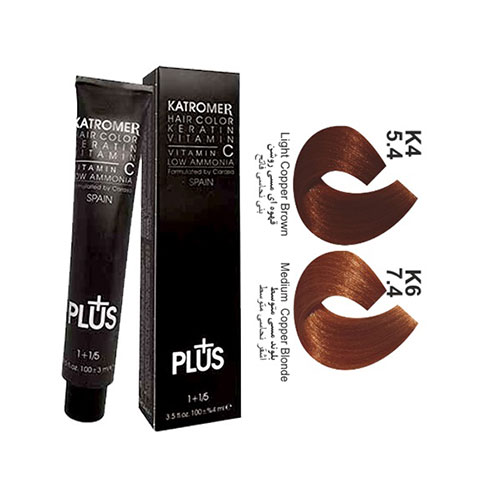 رنگ مو کاترومر سری مسی شماره K6 حجم 100 میلی لیتر رنگ بلوند مسی متوسط