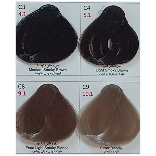 رنگ مو پادینا سری دودی شماره C9 حجم 100 میلی لیتر رنگ بلوند نقره ای