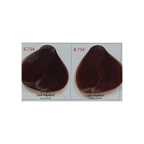 رنگ مو پادینا سری فندقی شماره 6.734 حجم 100 میلی لیتر رنگ فندقی تیره