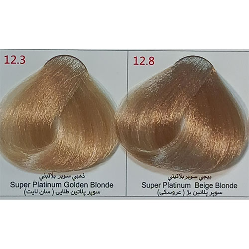 رنگ مو بیس کالر سری هایلایت شماره 12.3 حجم 125 میلی لیتر رنگ سوپر پلاتین طلایی