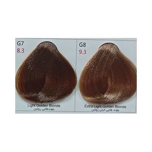 رنگ مو بیس کالر سری طلایی G8 حجم 125 میلی لیتر رنگ بلوند طلایی خیلی روشن