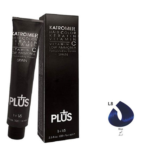 رنگ مو کاترومر سری لوکس شماره L8 حجم 100 میلی لیتر رنگ آبی