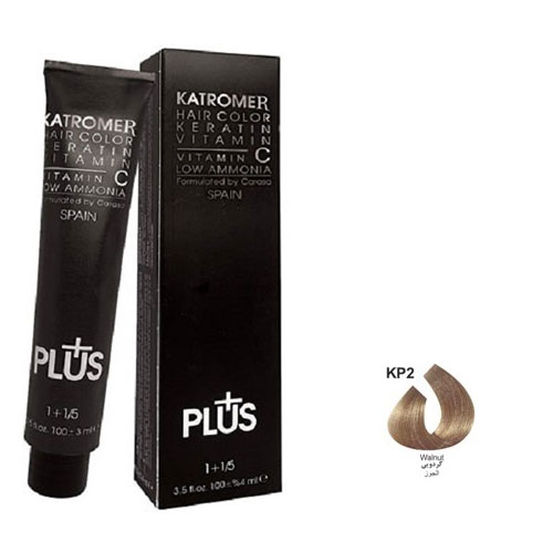 رنگ مو کاترومر سری حرفه ای شماره KP2 حجم 100 میلی لیتر رنگ گردویی