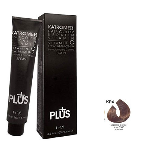 رنگ مو کاترومر سری حرفه ای شماره KP4 حجم 100 میلی لیتر رنگ قهوه اسپرسو