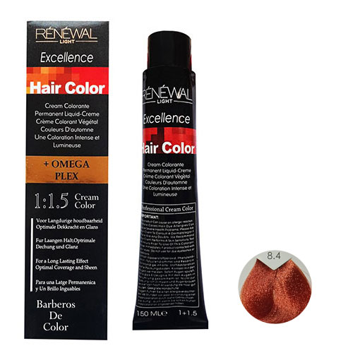 رنگ مو رنوال شماره 8.4 حجم 150 میلی لیتر رنگ بلوند مسی روشن