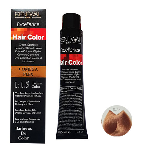 رنگ مو رنوال شماره 8.77 حجم 150 میلی لیتر رنگ بلوند نسکافه ای روشن