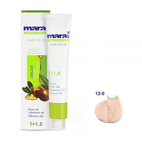 رنگ مو مارال سری طبیعی حجم 100 میلی لیتر شماره 12.0 رنگ بلوند پلاتینه خیلی خیلی روشن