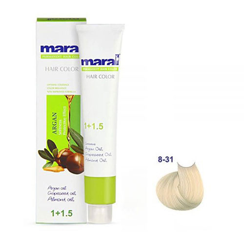 رنگ مو مارال سری الگانس حجم 100 میلی لیتر شماره 8.31 رنگ کاهی