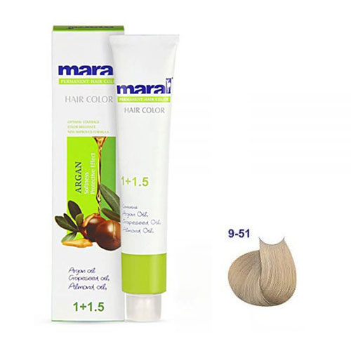 رنگ مو مارال سری بژ حجم 100 میلی لیتر شماره 9.51 رنگ بلوند بژ خیلی روشن