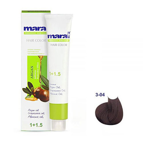 رنگ مو مارال سری بلوطی حجم 100 میلی لیتر شماره 3.04 رنگ بلوطی تیره