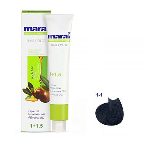 رنگ مو مارال سری دودی حجم 100 میلی لیتر شماره 1.1 رنگ مشکی پر کلاغی