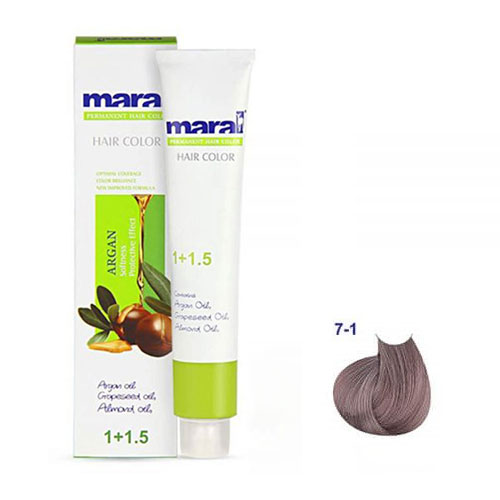 رنگ مو مارال سری دودی حجم 100 میلی لیتر شماره 7.1 رنگ بلوند دودی متوسط