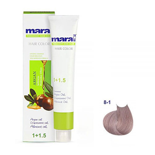 رنگ مو مارال سری دودی حجم 100 میلی لیتر شماره 8.1 رنگ بلوند دودی روشن