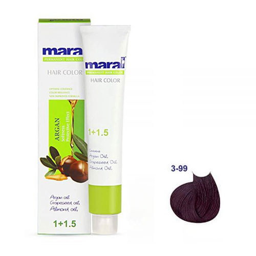 رنگ مو مارال سری شرابی حجم 100 میلی لیتر شماره 3.99 رنگ شرابی تیره