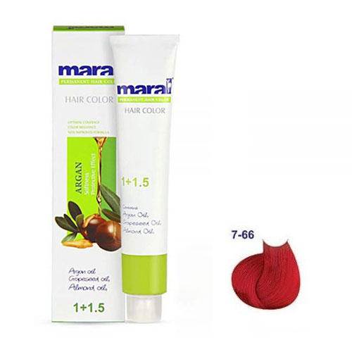 رنگ مو مارال سری قرمز حجم 100 میلی لیتر شماره 7.66 رنگ قرمز آتشین