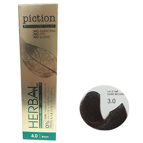 رنگ مو پیکشن سری طبیعی شماره 3.0 رنگ قهوه ای تیره حجم 100 میل