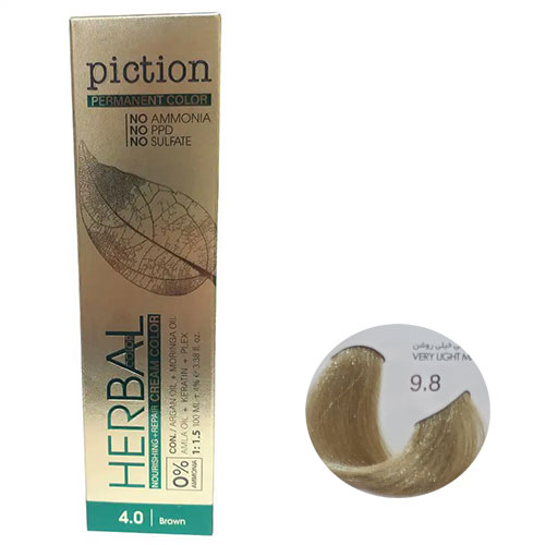 رنگ مو پیکشن سری زیتونی شماره 9.8 رنگ بلوند زیتونی خیلی روشن حجم 100 میل