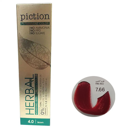 رنگ مو پیکشن سری قرمز شماره 7.66 رنگ قرمز آتشین حجم 100 میل