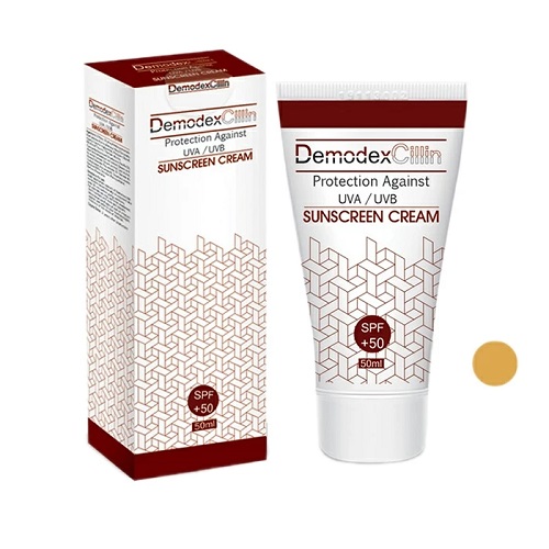 کرم ضد آفتاب دمودکسیلین Demodexcillin رنگ مدیوم SPF50 حجم 50mL