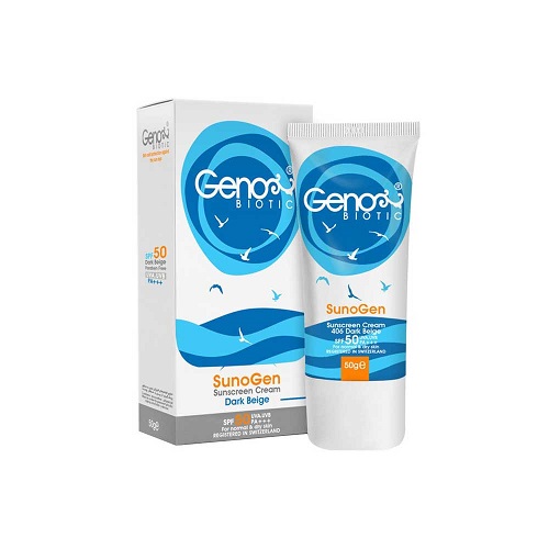 ضد آفتاب بژ تیره پوست خشک و معمولی SPF50 ژنوبایوتیک Genobiotic