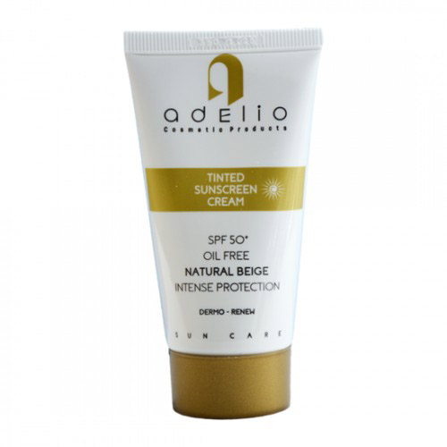 کرم ضد آفتاب رنگی مناسب پوست چرب بژ روشن با SPF 50 ادلیو ADELIO